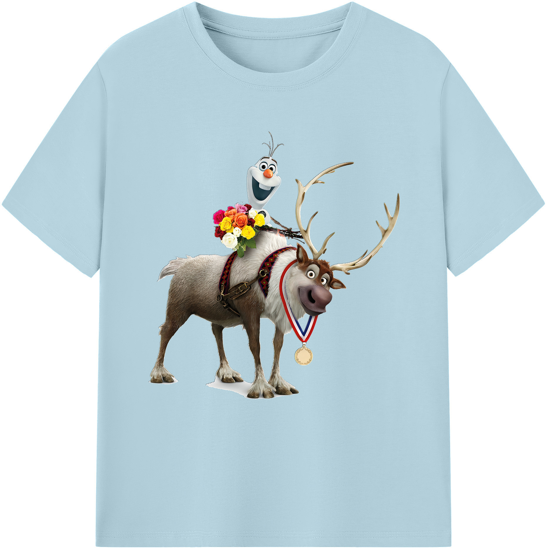 （画像用） アナと雪の女王 アンナ エルサ Frozen Anna Elsa 綿100％半袖Tシャツ（フロントプリント）